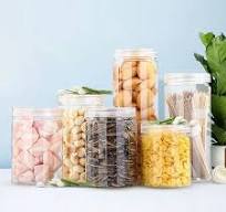 NH 250ml 300ml 500ml Bpa-free Containers Pet Plastic Food Storage Clear  Cookie Round Jar With Lid for Candy Packaging