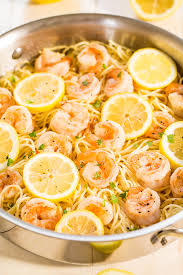 When boiling, add the angel hair. Lemon Garlic Shrimp Pasta 15 Minute Dinner Averiecooks Com
