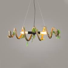 Check out our rope pendant lights selection for the very best in unique or custom, handmade pieces from our pendant lights shops. Metal And Rope Hanging Light With Open Bulb And Leaf Decoration Rustic Pendant Lamp In Beige Takeluckhome Com