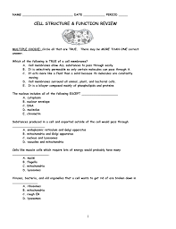 Activity review animal cell structure and function. Cell Structure And Function Review