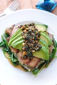 Grilled Citrus Tuna Steak With Avocado And Spinach Bev Cooks Healthy Recipes Food Tuna Steak Recipes