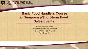 In the food handler course you will find all the necessary training to obtain the food handling certificate. Ireland Army Health Clinic Health Services Preventive Care Environmental Health Food Handling