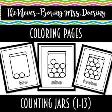 You can laminate for durability or if you are going to use them as counting mats. Counting 1 13 Jars Coloring Pages Flashcards By The Never Boring Mrs Doering