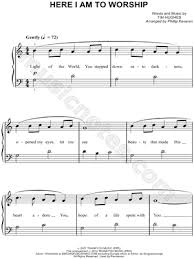 Phillips Craig Dean Here I Am To Worship Sheet Music Easy Piano In C Major Download Print Piano Sheet Music Free Hymn Music Flute Sheet Music
