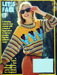 You want your ears to be warm but #7. Knitting Pattern Egyptian Motif Sweater Ladies Womens Fair Isle Intarsia 32 42 034 Sweaters For Women Knitting Patterns Egyptian Motifs