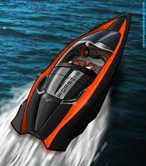Porsche Speed Boat Concept Design Rendering Speed Boats Boat Design Yacht