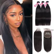 Julia new arrival malaysian natural wave hair weaving 3pcs natural color malaysian remy hair weave. Straight Weave Hair 3 Bundle Deals With 6 6 Lace Closure Alipearl Hair