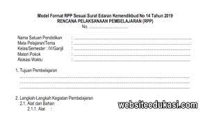 Maybe you would like to learn more about one of these? Rpp 1 Lembar Sesuai Se Mendikbud 14 Tahun 2019 Websiteedukasi Com