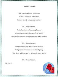 Computer Project I Have A Dream Poem Example I Have A Dream Poems Lesson Plans