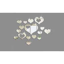 Silver Mirror Heart Wall Decals Overstock 23138036