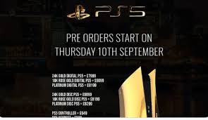 Ps5 digital 825gb + extra controller + headset bundle. 24k Gold Ps5 Preorder Starts Thursday At 8099 7999 For Discless