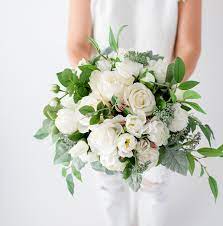 Maybe you would like to learn more about one of these? White Spray Flower Bouquet Eucalyptus Roses And Fillers Silk Wedding Flower Bouquet Faux Bouquet