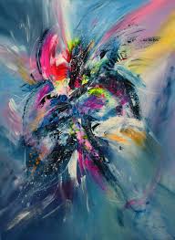 Tableau Multicolore Moderne L Oiseau Rare Toiles De Peinture Tableau Abstrait Peintures Art Abstrait