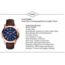 Look no further than fossil to carry you through every season flawlessly. Free Engrave Original Fossil Grant Chronograph 44mm With 2 Years Warranty Brown Leather Fs5068 Shopee Malaysia