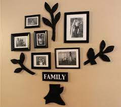 Creative staircase wall decorating idea with family photo frames. Unique Family Photo Frame Ideas Unique Family Photo Frame Wall Ideas With Cream Quakerrose Family Tree Wall Art Family Tree Wall Decor Family Tree Wall