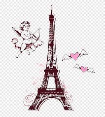 Paris eiffel tower france wall art sticker format: Eiffel Tower La Dxe9fense Cupid Love Tower France Love Couple Png Pngegg