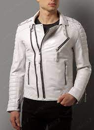 New Men S Leather Jacket White Slim Fit Motorcycle Real Lambskin Jacket D04 White Leather Jacket Mens Leather Jacket Men Men S Leather Jacket