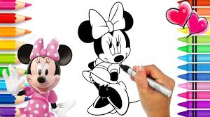 Minnie Mouse Beautiful Dress Coloring Page Glitter Art Mickey Mouse Glitter Art Coloring Pages Printable Coloring Pages