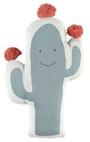 Noukies Coussin Cactus Jacquard Bio Moris Et Sacha Coussin Decoration Cactus Jacquard