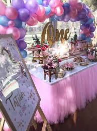 1st Birthday Birthday Decorations For Kids First Unicorn Birthday Party Tutu Table Skirting Birthday Parties Birthday Decorations First Birthday Party Decorations