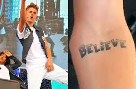 Selena gomez sports a tattoo on her right foot which states sunshine. as told by her this tattoo is for her grandmother as she was the one who raised her when her parents parted ways. Justin Bieber Tattoos Temporary Tattoo Blog