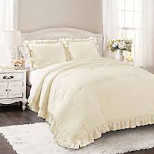 Ella shabby chic ruffle lace comforter neutral 3pc set full/queen. Ruffle Comforter Bed Bath Beyond