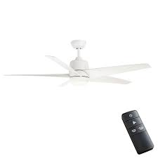 Hampton Bay Mara 54 In White Color Changing Integrated Led Indoor Outdoor Matte White Ceiling Fan With Light And Remote Control 51918 The Home Depot In 2020 Ceiling Fan With Light Ceiling