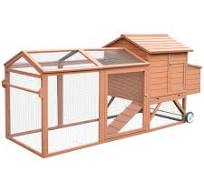 Amazon.com: Pawhut 96" Gallinero con ruedas de tractor c ...