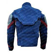 Captain America Avengers 4 Endgame Steve Rogers Blue Leather Jacket Blue Leather Jacket Leather Jacket Captain America