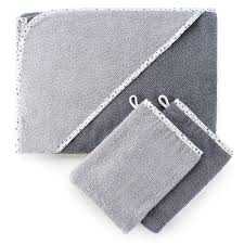 Hooded towels are very popular for babies and small children. Worner Set Of 3 Hood Bath Towel Incl 2 Washing Gloves 80 X 80 Cm Stars Grey Babyartikel De