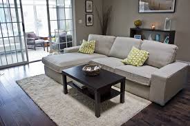 Kivik Couch Dark Floors Light Rug Dark Coffee Table Ikea Living Room Living Room Decor Home Living Room