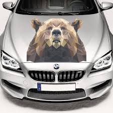 Car Hood Decal Bear Car Decal Polygon Animals Car Vinyl Sticker Full Color Sticker Car Accessories Car Vinyl Graphics Car Bumper Stickers Car Accessories
