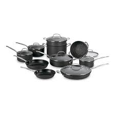 Superior stainless steel cooking surface does not discolor, react with food or alter flavors. Cuisinart Chef S Classic 17 Pc Nonstick Hard Anodized Cookware Set
