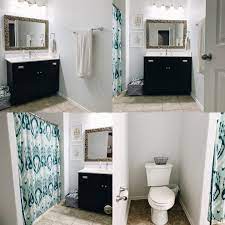 Despite the fact that my kids' bathroom does not boast beautiful tiled walls, i opted for an opened double shower curtain anyway! Bathroom Update With Westlake Ace Hardware Lindsey Meek