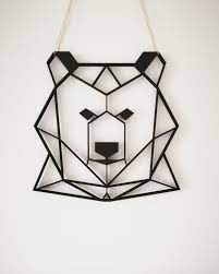 Geometric Bear Hanging Wall Art Bear Figurine Bear Head Bear Statue Animal Decor Bear Wall Art Wi Geometric Bear Bear Wall Art Geometric Wall Art