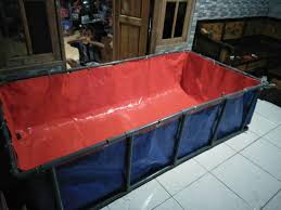Bak ikan fiber/kolam ikan uk.200x100x70cmrp4.500.000: Kolam Terpal Rangka Pipa Pvc Terpal Orchid Mojokerto Facebook