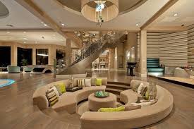 Interior Outstanding Cool Rooms In Houses In Luxury Living Room Lounge Feats Stunning Round Sofa Sectional And Drop Dead House Design House Sunken Living Room
