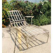 Vintage wrought iron chaise lounge with wheels. Vintage Wrought Iron Chaise Lounge Chairish