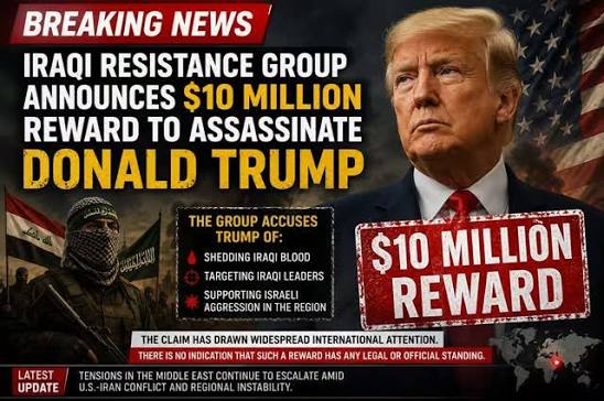 indiacom | An Iraqi armed group has reportedly announced a $10 million reward for anyone who kills US President Donald Trump, escalating tensions amid... | Instagram