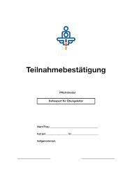 Muster Teilnahmebestatigung Rehasport Fur Ubungsleiter Pdf Convictorius