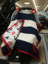 Crochet Baby Car Seat Cover Nautical Crochet Car Crochet Baby Crochet Car Seat Cover