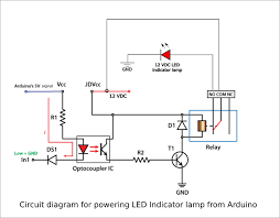 The circuit diagram (also known as an elementary diagram; Switching 12vdc Led Indicator Lamp Through 12vdc Relay Leds And Multiplexing Arduino Forum
