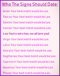 Signs that are inconjunct to one another, similar to the adjacent signs, don't share modality and are not in. Who The Signs Should Date Leo Zodiac Signs Funny Astrology Horoscope Dating Relatable Relationships
