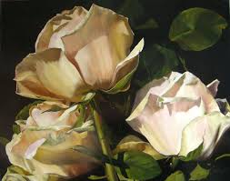 Diana Watson Champagne Frances Keevil Gallery Sydney Flower Painting Rose Painting Botanical Painting