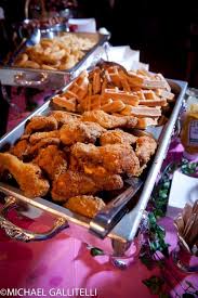 Chicken And Waffles Station At Wedding Wedding Reception Food Buffet Reception Food Station Reception Food