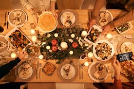 Continue to 8 of 22 below. Top View Of Table Set Up For Christmas Dinner Free Stock Photo