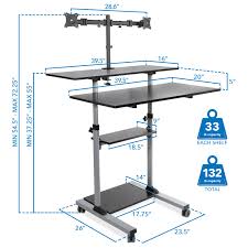 Height Adjustable Rolling Stand Up Desk Mi 7972 Mount It