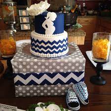 Boy Baby Shower Cake Navy Blue Chevron Pregnant Silhouette White Fondant Peony Baby Shower Cakes Baby Shower Cakes For Boys Blue Baby Shower Decorations