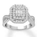 Diamond Engagement Ring 1 ct tw Baguette & Round 14K White Gold | Kay