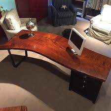 Live Edge Curly Maple Desk First Come First Serve Decorate Designer Desk Custom Liveedge Office Furniture Burlington Oakville Furniture Decor Design